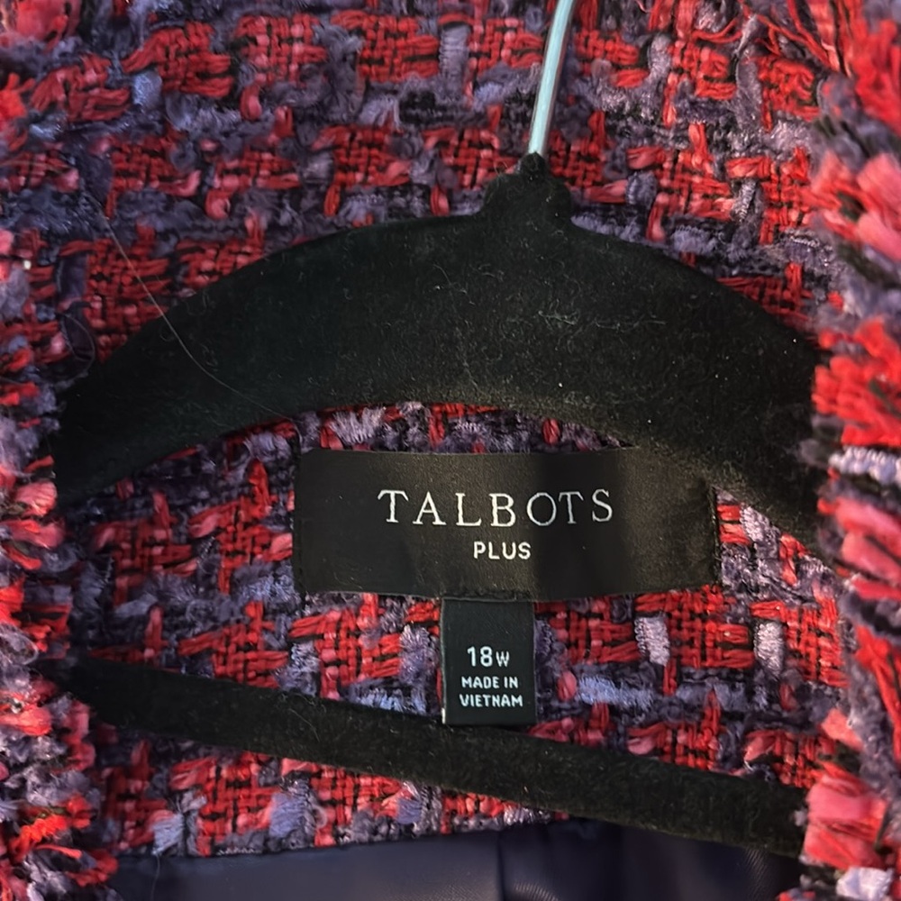 Talbots Red and Purple Tweed Blazer - Picture 7 of 8